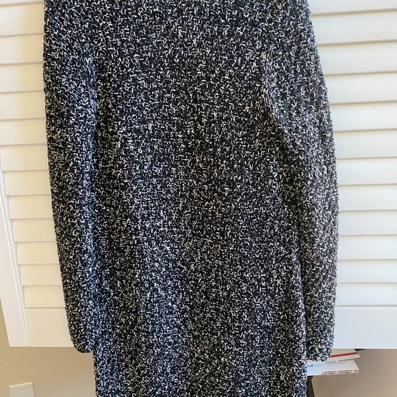 Ann Taylor Long Black and White Cardigan Sweater with Frayed edges - Picture 6 of 6